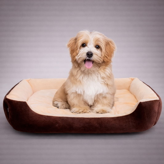 Plush Calming Dog Bed – Warm Deep Sleep Cushion