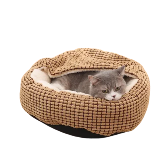 Fluffy Round Pet Bed for Cats – Warm & Cozy