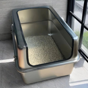 Extra-Large Stainless Steel Cat Litter Box – 60cm