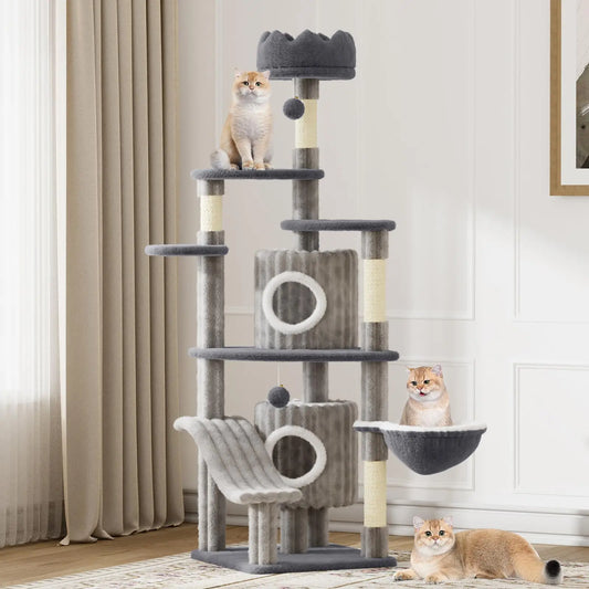 162cm Cat Tree with Hammock, Condos & Scratch Posts